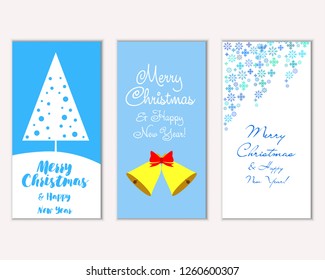 Vector illustration of winter holidays greeting cards