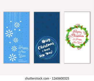 Vector illustration of winter holidays greeting cards