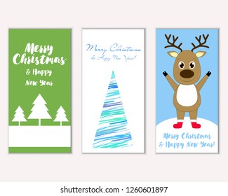 Vector illustration of winter holidays greeting cards