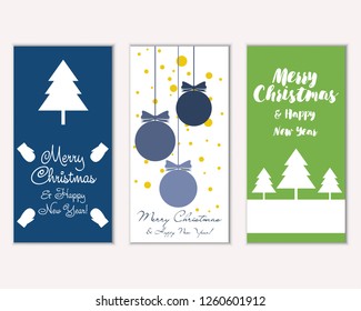 Vector illustration of winter holidays greeting cards