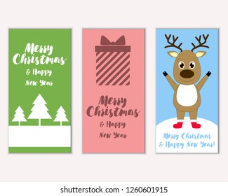 Vector illustration of winter holidays greeting cards