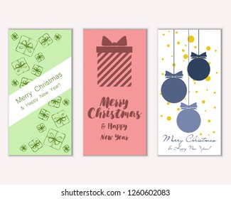 Vector illustration of winter holidays greeting cards