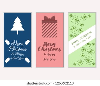 Vector illustration of winter holidays greeting cards