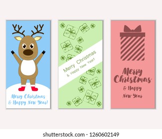 Vector illustration of winter holidays greeting cards