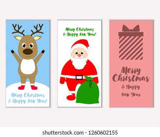 Vector illustration of winter holidays greeting cards