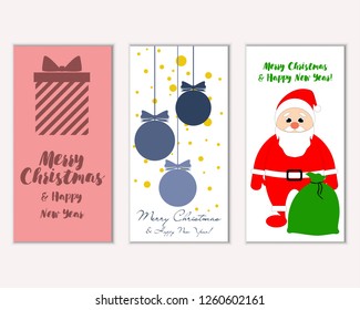 Vector illustration of winter holidays greeting cards