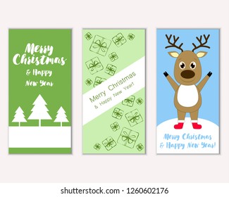 Vector illustration of winter holidays greeting cards