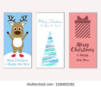 Vector illustration of winter holidays greeting cards