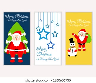 Vector illustration of winter holidays greeting cards