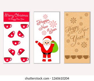 Vector illustration of winter holidays greeting cards