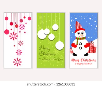 Vector illustration of winter holidays greeting cards
