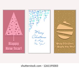 Vector illustration of winter holidays greeting cards