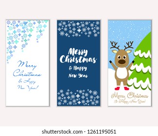 Vector illustration of winter holidays greeting cards