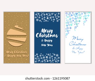 Vector illustration of winter holidays greeting cards
