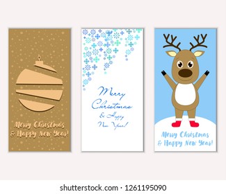 Vector illustration of winter holidays greeting cards