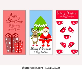 Vector illustration of winter holidays greeting cards
