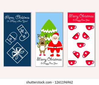 Vector illustration of winter holidays greeting cards