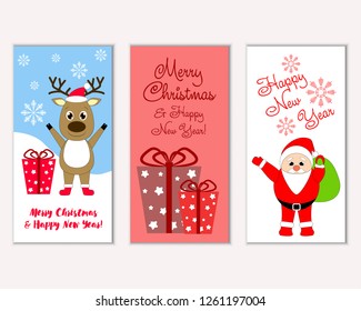 Vector illustration of winter holidays greeting cards