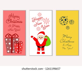 Vector illustration of winter holidays greeting cards