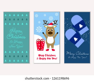 Vector illustration of winter holidays greeting cards