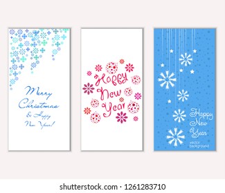 Vector illustration of winter holidays greeting cards