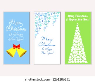 Vector illustration of winter holidays greeting cards