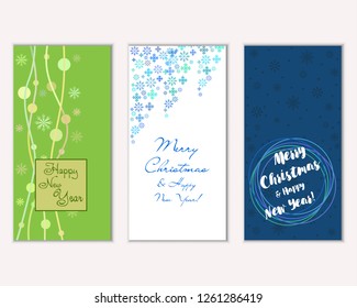 Vector illustration of winter holidays greeting cards