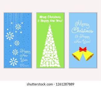 Vector illustration of winter holidays greeting cards