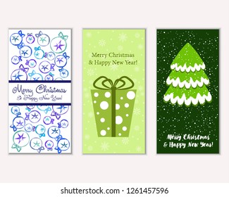 Vector illustration of winter holidays greeting cards