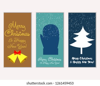 Vector illustration of winter holidays greeting cards