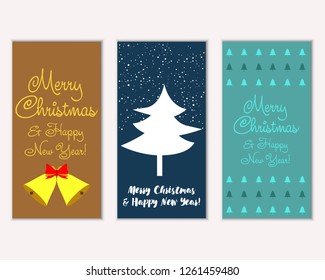 Vector illustration of winter holidays greeting cards