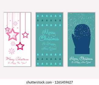 Vector illustration of winter holidays greeting cards