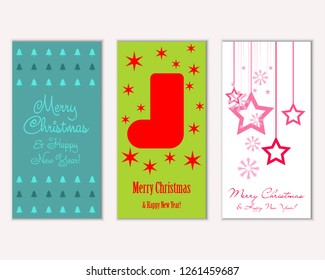 Vector illustration of winter holidays greeting cards