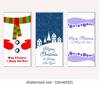 Vector illustration of winter holidays greeting cards