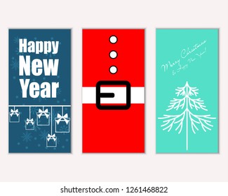 Vector illustration of winter holidays greeting cards