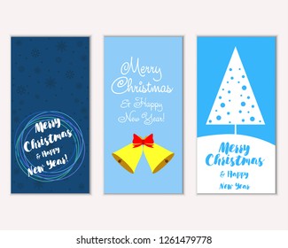Vector illustration of winter holidays greeting cards