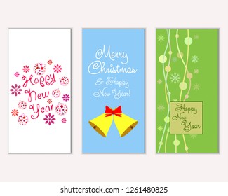 Vector illustration of winter holidays greeting cards