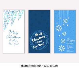 Vector illustration of winter holidays greeting cards