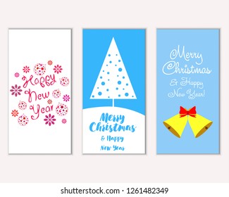 Vector illustration of winter holidays greeting cards