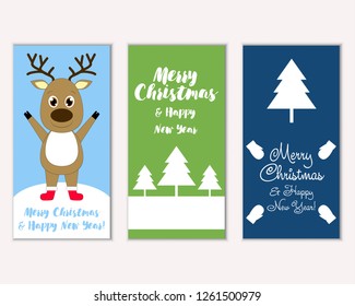 Vector illustration of winter holidays greeting cards