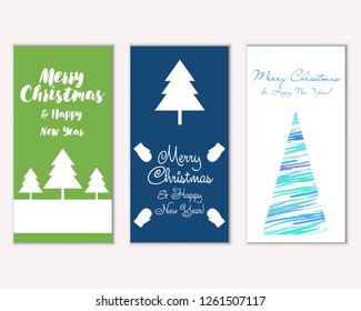 Vector illustration of winter holidays greeting cards