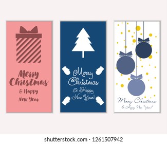 Vector illustration of winter holidays greeting cards