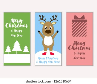 Vector illustration of winter holidays greeting cards