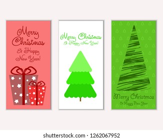 Vector illustration of winter holidays greeting cards