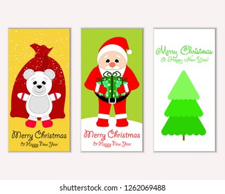 Vector illustration of winter holidays greeting cards