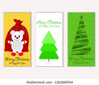 Vector illustration of winter holidays greeting cards