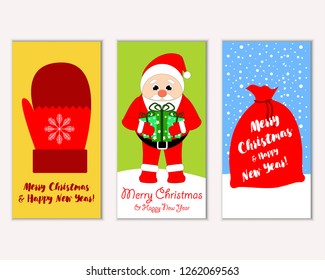 Vector illustration of winter holidays greeting cards
