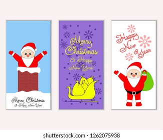Vector illustration of winter holidays greeting cards