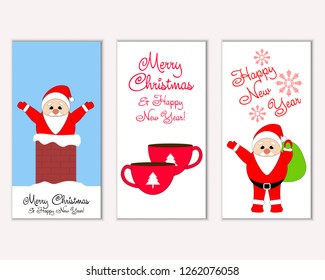 Vector illustration of winter holidays greeting cards