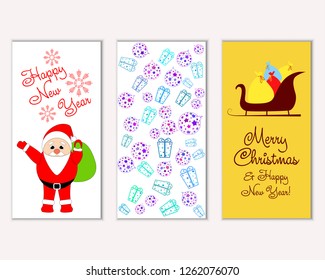 Vector illustration of winter holidays greeting cards